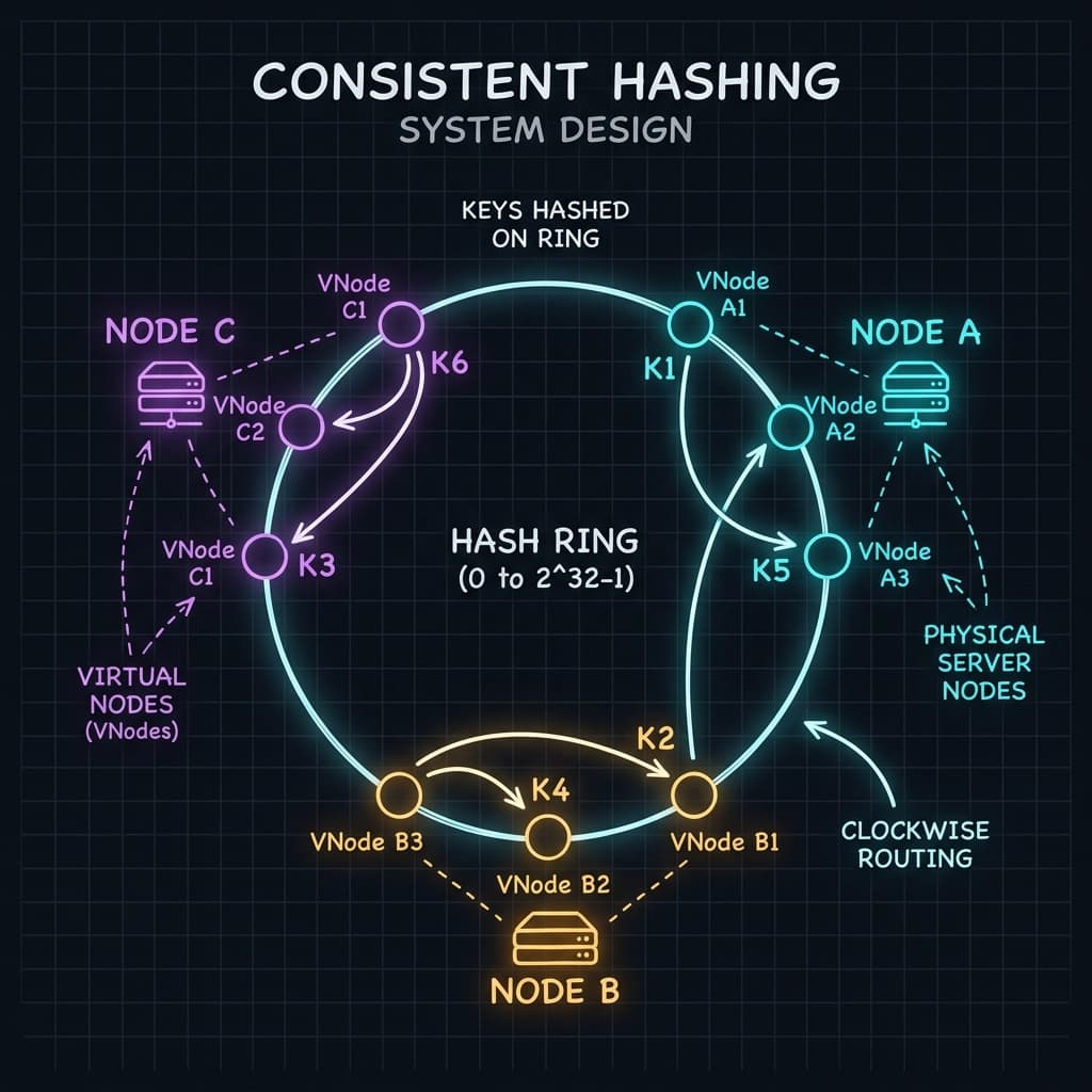 Consistent Hashing Basic architecture diagram